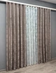 Комплект штор VR-Textil Жакард Мармур 150х270 2шт і Тюль 400х270 1669ш-1400т Какао з білим 71-008/3 - зображення 3