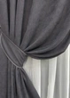 Комплект готовых штор VR-Textil Микровелюр Petek YL №1706ш Графитовый 100х295 см 2 шт (31-796) - изображение 5