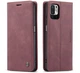 Чохол-книжка CaseMe із нубуку для Xiaomi Redmi Note 10 5G Бордовий - зображення 4
