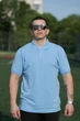 Мужская футболка-поло JHK, POLO REGULAR MAN, универсальная, дышащая ткань, голубая, размер XL - изображение 1