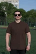 Мужская футболка-поло JHK, POLO REGULAR MAN, универсальная, дышащая ткань, коричневая, размер XL - изображение 1