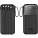 Power Bank 10000 mAh 22.5W Fast Charge, Вбудовані 4 кабелі Black - зображення 1