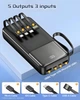 Power Bank 10000 mAh 22.5W Fast Charge, Вбудовані 4 кабелі Black - зображення 2