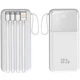 Power Bank 10000 mAh 22.5W Fast Charge, Встроенные 4 кабеля White - изображение 1