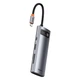 Хаб Baseus 7в1 Type-C to (2*USB3.0 + HD + Type-C +Type-C PD+ TF + SD) адаптер Metal Gleam (WKWG020113) - зображення 3