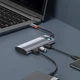 Хаб Baseus 7в1 Type-C to (2*USB3.0 + HD + Type-C +Type-C PD+ TF + SD) адаптер Metal Gleam (WKWG020113) - зображення 4