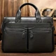 Мужская сумка для ноутбука деловая из натуральной кожи Tiding Bag N76955 Черная 39х28х8см - изображение 10