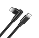 Кабель пристроїв Lucom USB Type-C M/M 0.25m (USB2.0) 60W 90° Nylon Metal чорний(62.09.8476) - изображение 3