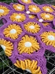 Жилетка Жіноча БАБУСЯ Квітчаста Гачком One Size Фіолетово-Помаранчева - изображение 3