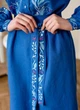 Синє лляне жіноче плаття міді Vyshyvanka «Розмай» 48 арт.4675 - зображення 5