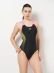 Купальник слитный женский Arena Openings Swimsuit V Back Lb 008063-590 44 Черно-салатовый (3468337424161) - изображение 1