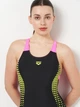 Купальник слитный женский Arena Openings Swimsuit V Back Lb 008063-590 44 Черно-салатовый (3468337424161) - изображение 3