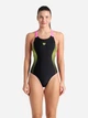Купальник слитный женский Arena Openings Swimsuit V Back Lb 008063-590 44 Черно-салатовый (3468337424161) - изображение 4