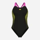 Купальник слитный женский Arena Openings Swimsuit V Back Lb 008063-590 44 Черно-салатовый (3468337424161) - изображение 6