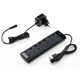 Концентратор Vinga USB3.0 to 7*USB3.0 1m cable with Switch and Power Adapter (VHA3A7B) - зображення 2