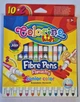 Фломастеры Colorino Fibre Pens смываемые 10 цветов + 2 неон 12 шт 34609PTR - изображение 2