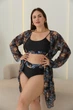 Купальник plus size XL Цветочные вставки - изображение 1