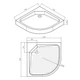 Душевой поддон Imprese 100x100x15 см полукруглый,в комплекте с сифоном s0941010R - изображение 2