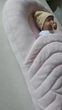 Кокон з крилами Chickabiddy, двосторонній зима-літо, ніжно-рожевий бавовняний велюр + поплін, 100% бавовна, позиціонер гніздечко для новонароджених, 90х52 см - зображення 5