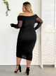 Сукня міді осіння жіноча SHEIN GD-00206687 6XL Чорна (DN3012300118866) - зображення 2