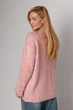 Жіночий подовжений в'язаний джемпер oversize - пудра цвет, ONE SIZE - изображение 2