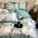 Комплект постільної білизни Diana Textile Spring Flowers тенсел 220x240 см Зелений + Бежевий - зображення 2