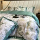 Комплект постільної білизни Diana Textile Spring Flowers тенсел 220x240 см Зелений + Бежевий - зображення 5