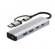 Мережева карта Deepfox-2503 Gigabit Type C/Type A 6 in 2 алюмінієва USB 3.2 hub RJ45 мережевий адаптер 1000 Мбіт/с - зображення 1
