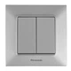 Выключатель двухклавишный Panasonic Arkedia Slim Серебро (WNTC0009-2SL) - изображение 1