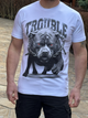 Чоловіча футболка Daniel Jones Trouble принт пес, XXL,Білий - зображення 1