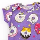 Боди для девочки с вырезом лодочка Dexter`s и коротким рукавом crazy donuts 68 см сиреневый - изображение 2