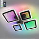 Керована світлодіодна люстра Esllse OVAL ICE RGB 75W 5S-APP-725x500x93- BLACK/CLEAR-220-IP20 - зображення 1