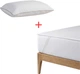 Набор U-tek Наматрасник Cotton Premium Health Care Непромокаемый с резинками по углам 180x200 см + Подушка Teak Fabien Mourice синтепух 40x60 см (COTPRE180200+PTFM4060) - изображение 1