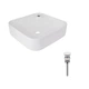 Комплект Qtap Stork: Раковина накладная квадратная 430x430x125 мм White + Донный клапан PU02 - изображение 1
