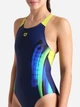 Купальник слитный женский Arena Breath Swimsuit V Back Lb 008330-760 38 Черный/Желтый/Зеленый/Синий (3468337422044) - изображение 7