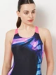 Купальник слитный женский Arena Dreamhline Swimsuit V Back 008328-500 38 Черный/Фиолетовый/Бирюзовый (3468337427957) - изображение 3