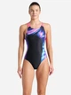 Купальник слитный женский Arena Dreamhline Swimsuit V Back 008328-500 38 Черный/Фиолетовый/Бирюзовый (3468337427957) - изображение 4