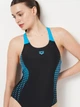 Купальник слитный женский Arena Openings Swimsuit V Back Lb 008063-580 44 Черно-бирюзовый (3468337415848) - изображение 3