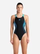 Купальник слитный женский Arena Openings Swimsuit V Back Lb 008063-580 44 Черно-бирюзовый (3468337415848) - изображение 4