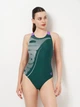 Купальник суцільний жіночий Arena Bright Glare Swimsuit V Back 008930-690 44 Зелений (3468337533696) - зображення 1