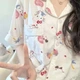 Подростковая пижама для девочки с принтом Hello Kitty: комплект (рубашка + шорты), белая, 152-160см (10131) - изображение 2
