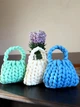 Сумка женская Marshmallow мягкая плетёная нейлоновая 25×35 см голубая (559) - изображение 4