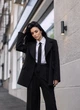 Женский костюм оверсайз Сабрина LEO PRIDE 0146 50-52 Черный ( LP - 0146/2 F ) - изображение 11