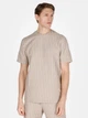 Футболка бавовняна довга чоловіча Colin's CL1074141BED S Beige Striped з принтом (8684112748221) - зображення 1