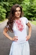 Жіноча вишиванка Lesia Подолянка червона на білому розмір 4XL 91210391-58 - изображение 4