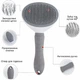 Щітка пуходерка самоочисна Cleanpet`s для вичісування шерсті та підшерстку для котів та собак 10.5х5х19.5 сіра (PT003) - зображення 1