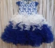 Святкова сукня-хмаринка для дівчинки з гіпюром і незвичайною спідницею 116 см біло-синя міді - зображення 1