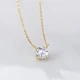 Ланцюжок на шию Solitaire з кристалом Swarovski, золотистий - зображення 2