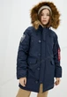 Парка зимняя с мехом женская Alpha Industries Altitude W Parka M Темно-синяя - изображение 7