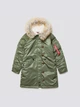 Парка зимняя с мехом женская Alpha Industries Elyse WJE45500C1 XS Темно-зеленая - изображение 6